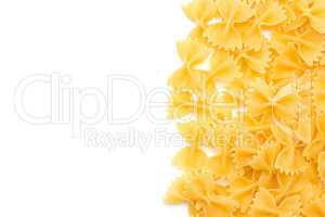 Raw fresh farfalle isolated on white