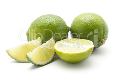 Fresh isolated lime on white