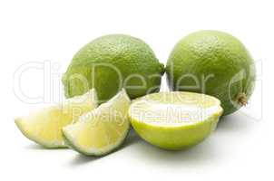 Fresh isolated lime on white