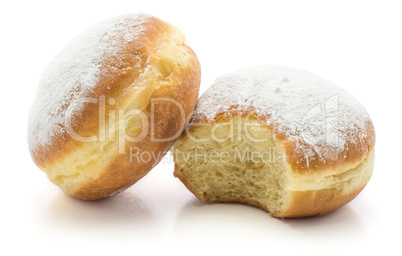 Fresh sufganiyah isolated on white