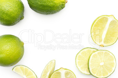 Fresh isolated lime on white