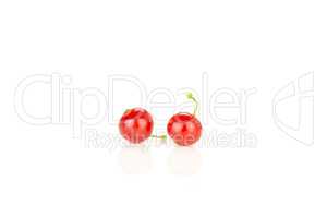 Fresh raw red currant isolated on white