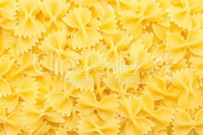 Raw fresh farfalle isolated on white