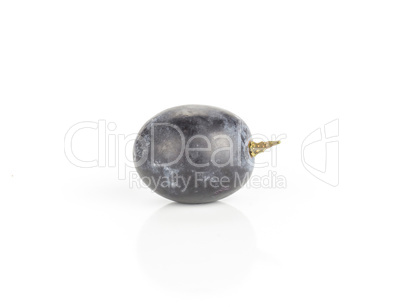 Fresh Black Wine Grapes isolated on white