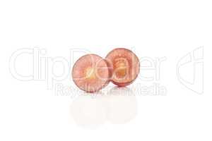 Raw fresh red globe grape isolated on white