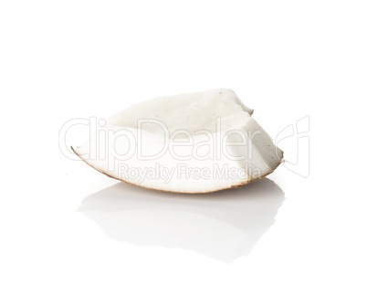 Fresh brown coconut isolated on white