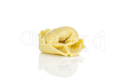 Fresh Raw tortellini pasta isolated on white