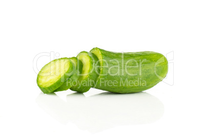 Fresh raw mini cucumber isolated on white