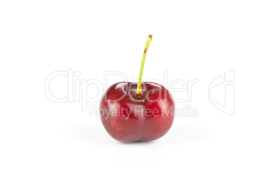 Fresh raw sweet red cherry isolated on white