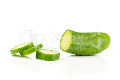 Fresh raw mini cucumber isolated on white