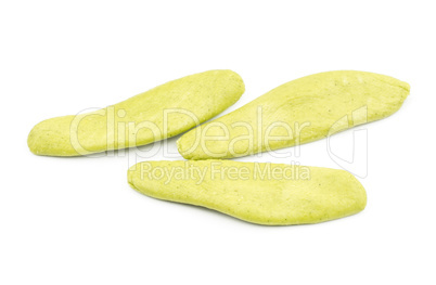 Fresh raw Foglie pasta isolated on white