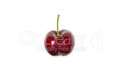 Fresh raw sweet red cherry isolated on white