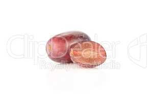 Raw fresh red globe grape isolated on white