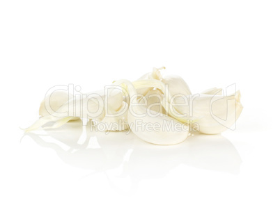 Fresh young garlic isolated on white