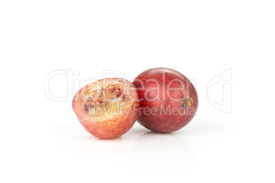 Fresh raw red gooseberry isolated on white