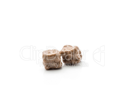 Coconut cubes isolated on white