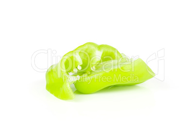 Fresh raw light green pepper isolated on white