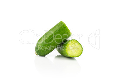 Fresh raw mini cucumber isolated on white