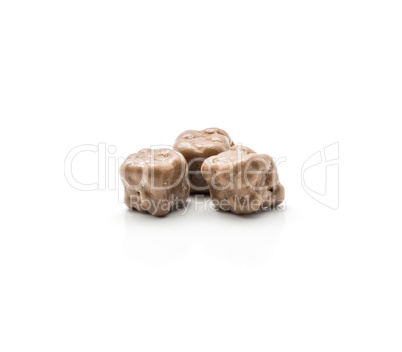 Coconut cubes isolated on white