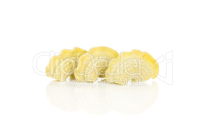 Fresh raw paste Creste di Gallo isolated on white