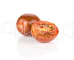 Fresh cherry tomato isolated on white