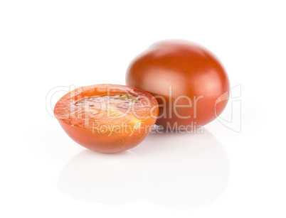 Fresh cherry tomato isolated on white