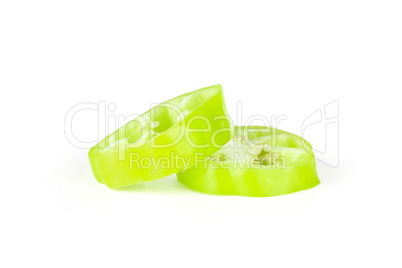 Fresh raw light green pepper isolated on white