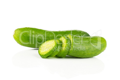 Fresh raw mini cucumber isolated on white