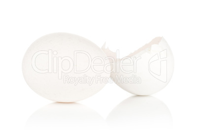 Fresh raw white eggs isolated on white