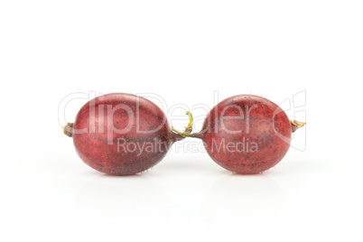 Fresh raw red gooseberry isolated on white