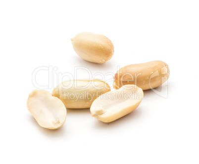 Raw peanut isolated on white