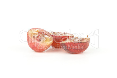 Fresh raw red gooseberry isolated on white