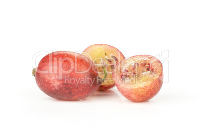 Fresh raw red gooseberry isolated on white