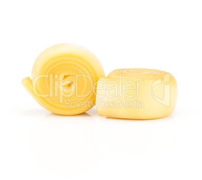 Slavic type of cheese isolated on white