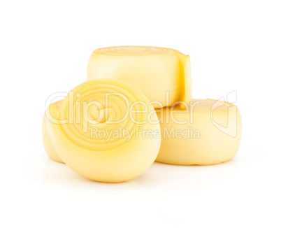 Slavic type of cheese isolated on white