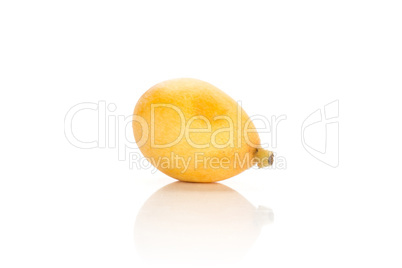 Fresh raw orange japanese loquat isolated on white