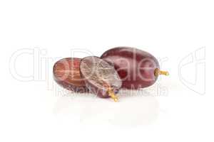 Raw fresh red globe grape isolated on white