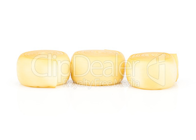 Slavic type of cheese isolated on white