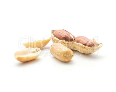 Raw peanut isolated on white