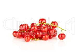 Fresh raw red currant isolated on white