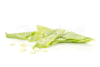 Fresh Flat Green Bean isolated on white