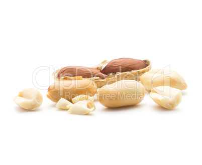 Raw peanut isolated on white