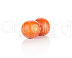 Fresh cherry tomato isolated on white