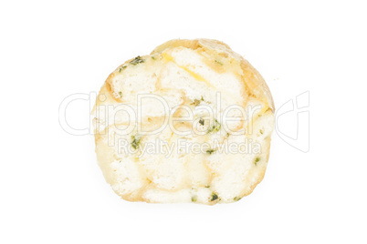Fresh boiled Carlsbad bread dumpling isolated on white