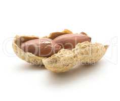 Raw peanut isolated on white