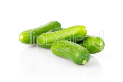 Fresh raw mini cucumber isolated on white