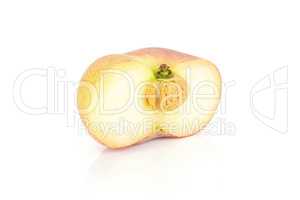 Fresh raw saturn peach isolated on white