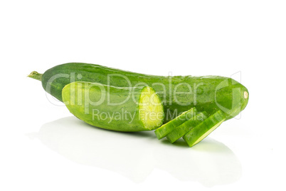 Fresh raw mini cucumber isolated on white