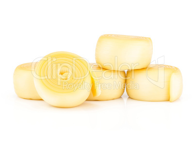 Slavic type of cheese isolated on white