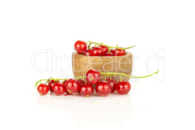 Fresh raw red currant isolated on white